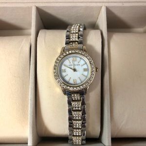 BNWT AK Swarovski Crystal Accent Two Tone Watch